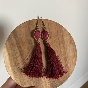 Red Tassel Earrings